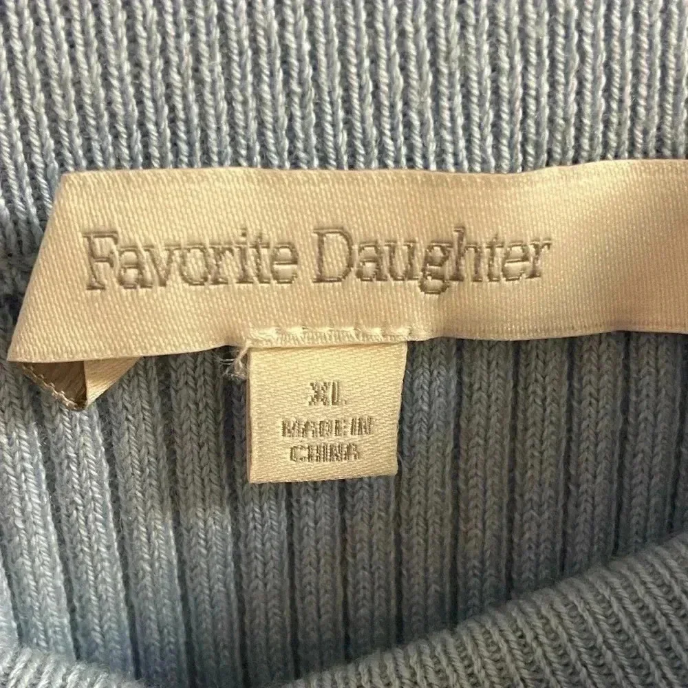 Favorite Daughter the Lena ribbed knit skirt midi baby blue cashmere blend‎ XL